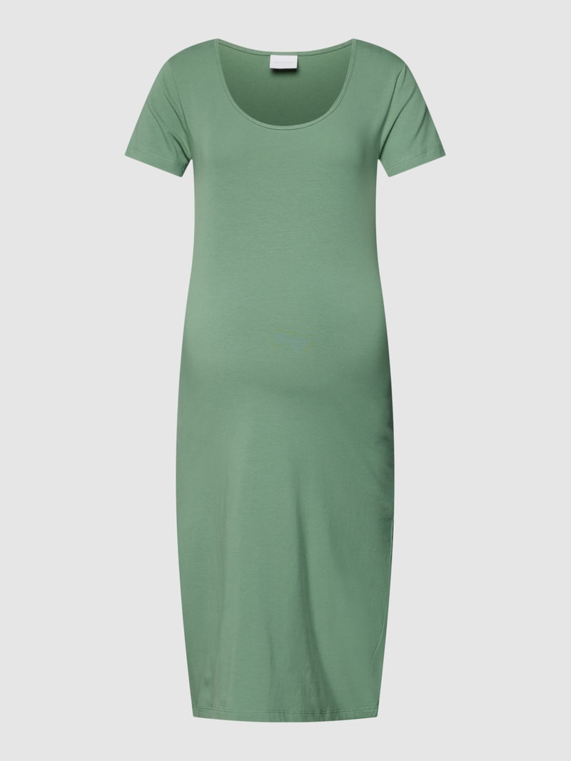 Knielanges Umstands-Kleid mit Rundhalsausschnitt in lindgrün