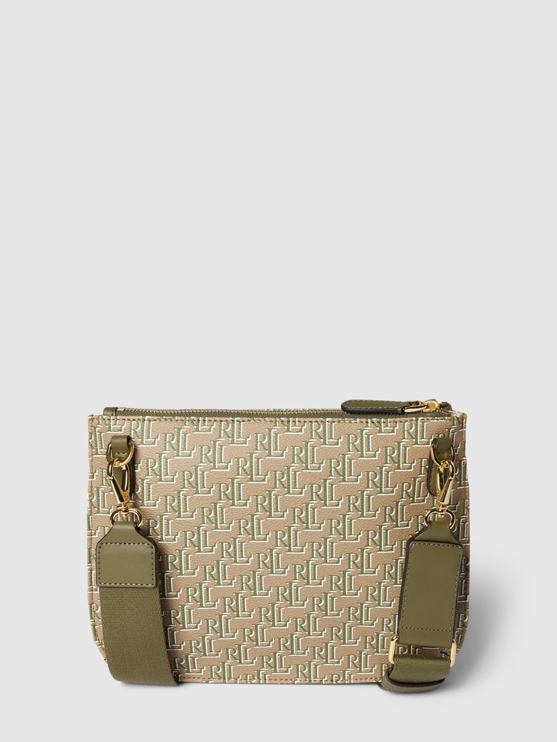 Handtasche mit Allover-Logo Modell 'JAMEY' in olivgrün