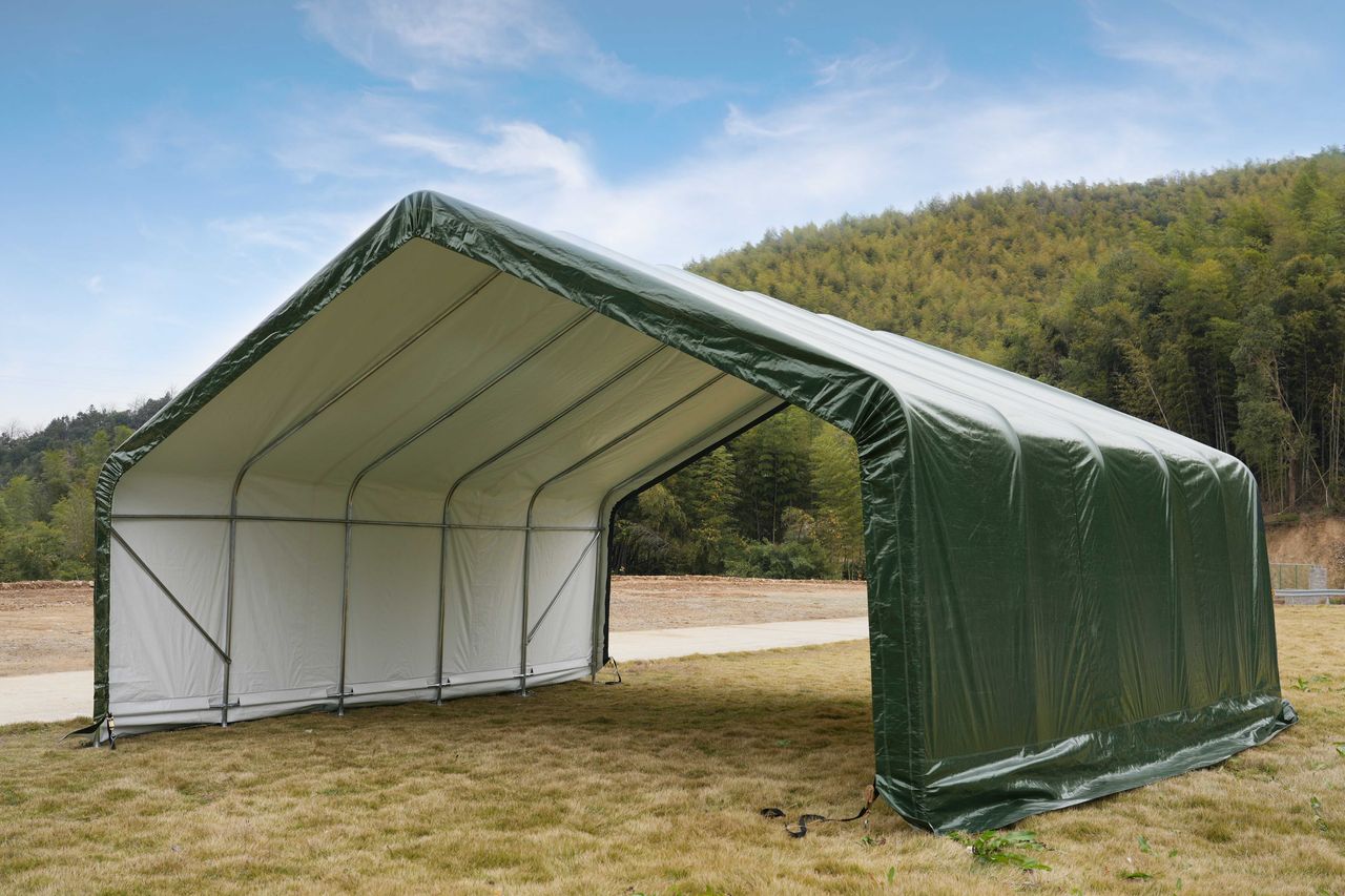 Green Yard Weidezelt-Überdachung, ca. 670 x 610 x 320 cm - Grün