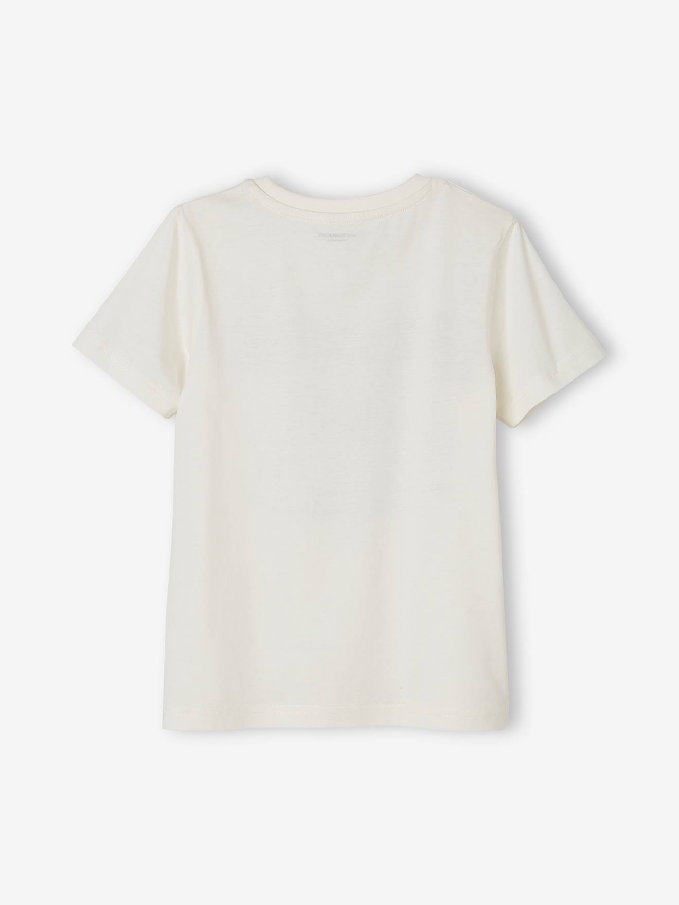 Vertbaudet Jungen T-Shirt mit Schriftzug oder Print BASIC Oeko-Tex - wollweiß