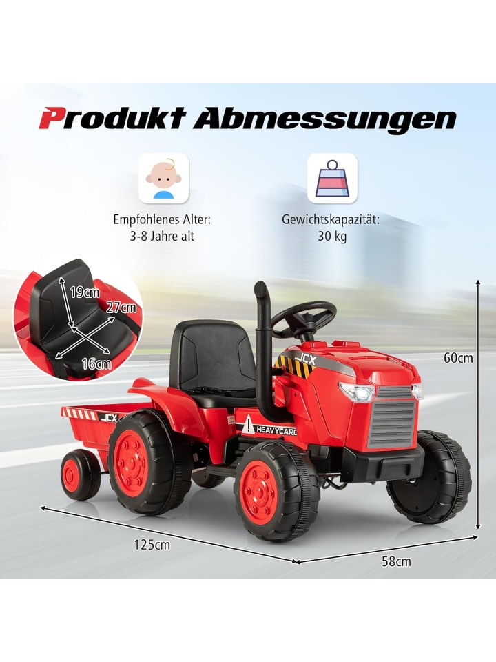 COSTWAY Kindertraktor Elektrisch 3-8 Jahre in Rot günstig kaufen onesize