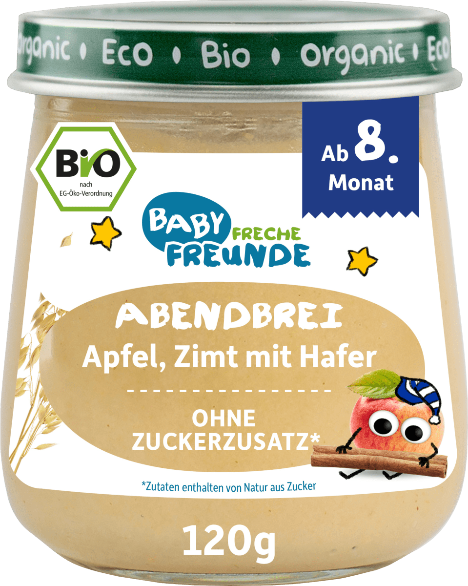 Abendbrei Apfel, Zimt mit Hafer, ab dem 8.Monat, 120 g