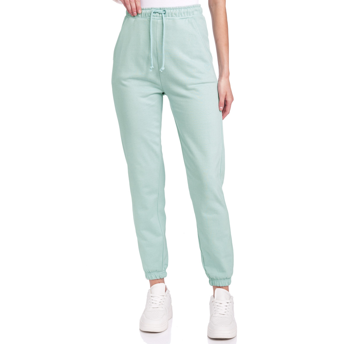 2 Damen Jogginghosen mit Herz-Stickerei
