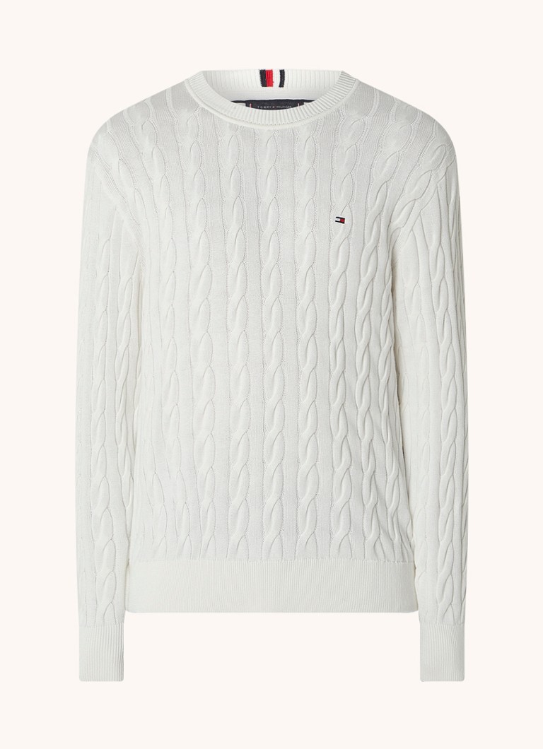 Tommy Hilfiger  Kabelgebreide trui met logoborduring