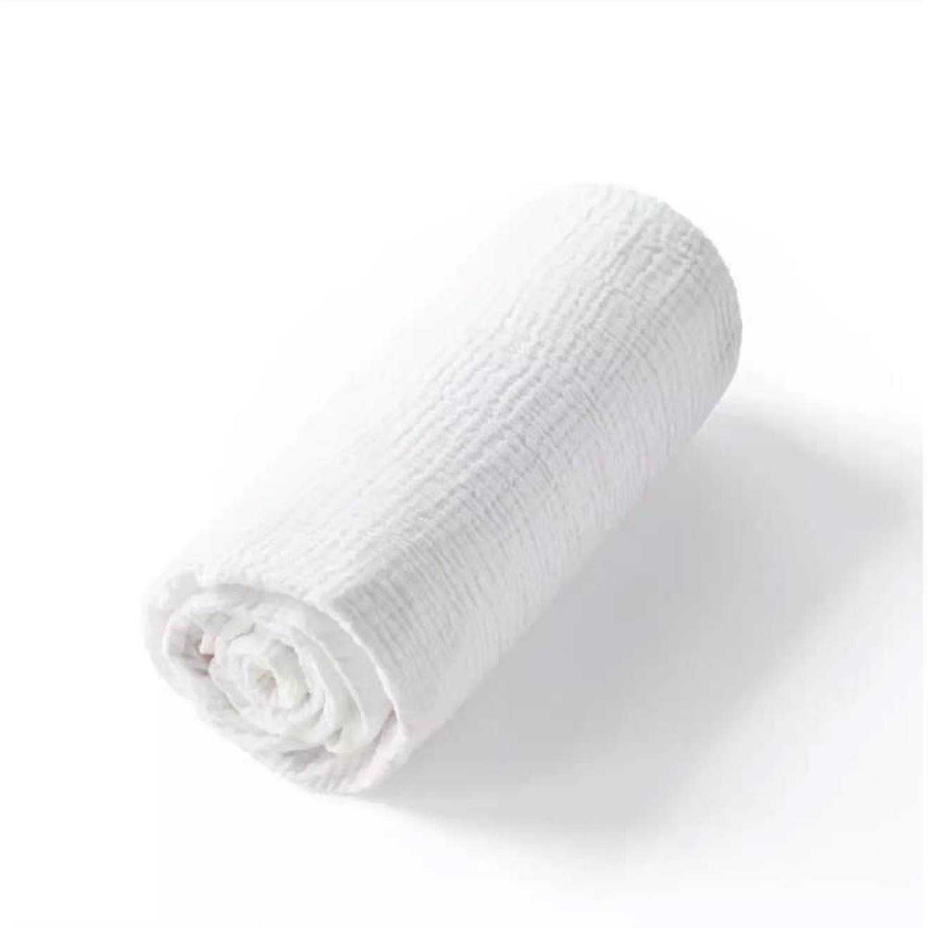 Drap housse uni en gaze de coton Blanc 70x140 blanc