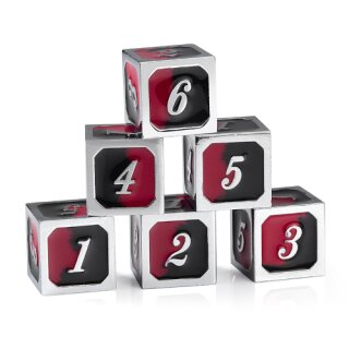 Metal & Enamel D6 Dice Set Spider (12)