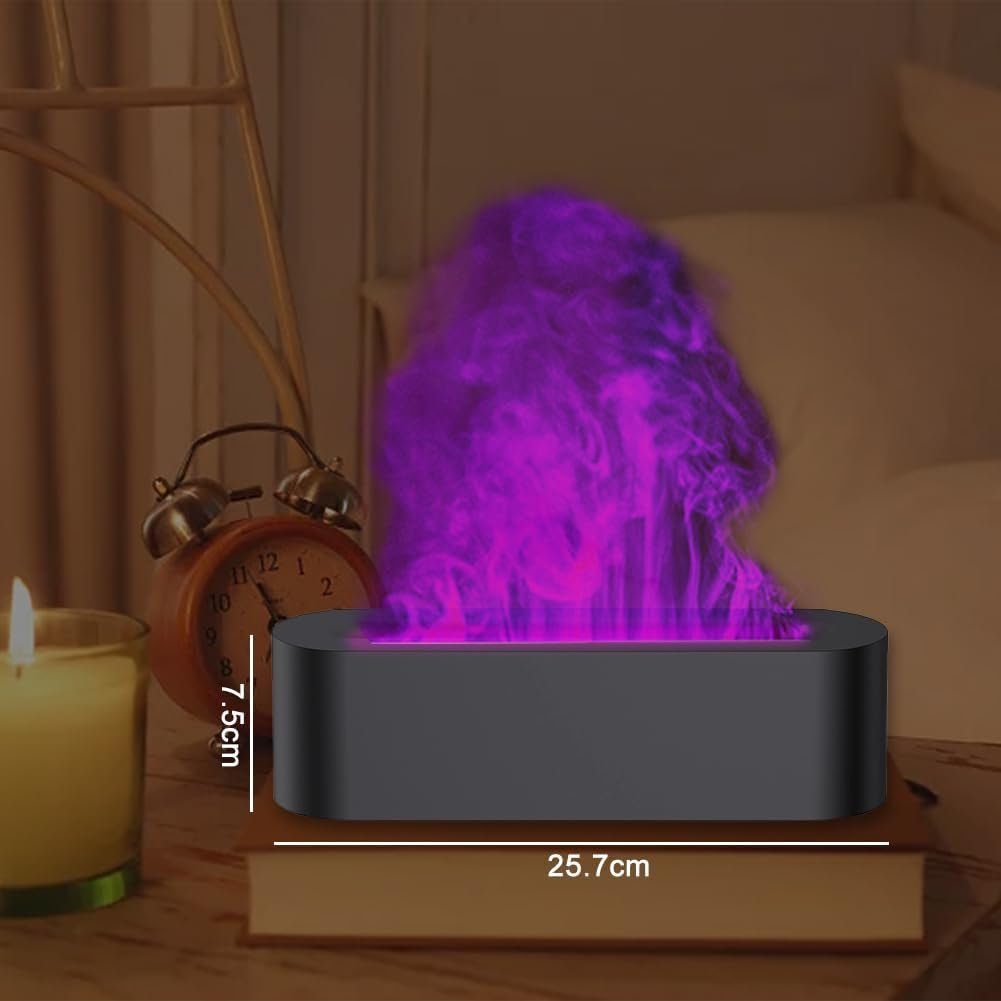megadot Diffuser für Ätherische Öle,Metall Aroma Diffuser Flammeneffekt,Flame Diffuser, Luftbefeuchter mit flammeneffekt 3 in 1 Air Humidifier