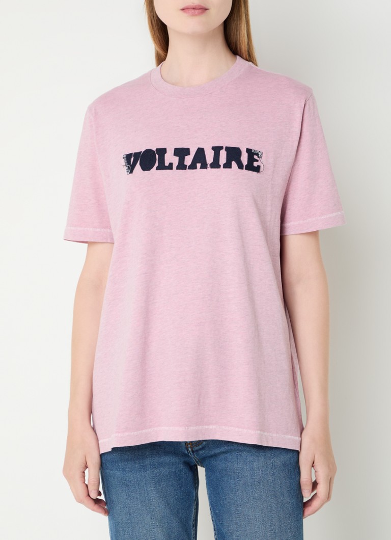 „Zadig&Voltaire Edwin“ marškinėliai su logotipo spauda ir melanžo raštu