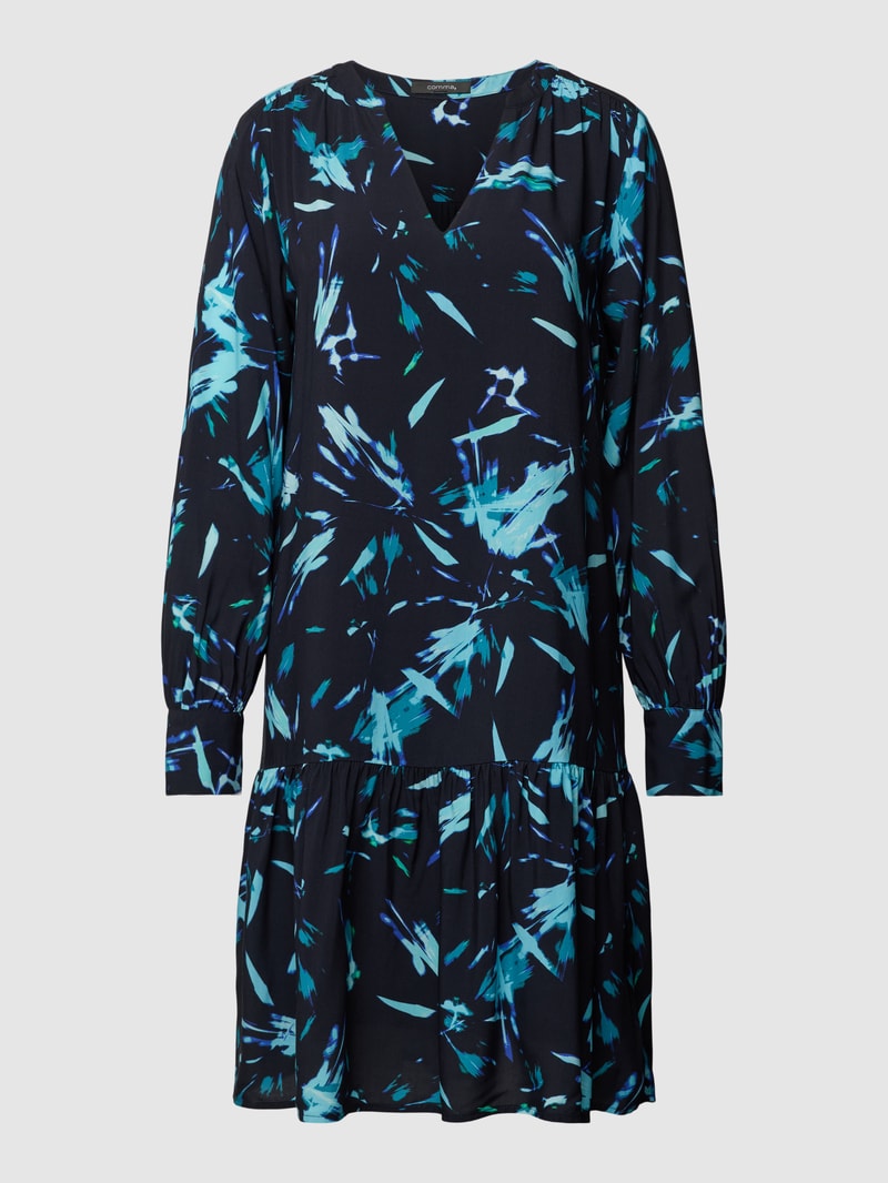 Knielanges Kleid aus reiner Viskose in petrol