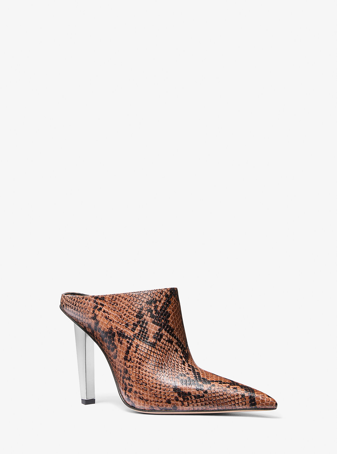 Halle Snake Embossed Leather Mule Pumps - Bagasje