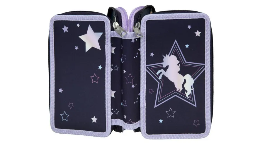 Scooli Schüleretui Triple Decker PEGASUS gefüllt
