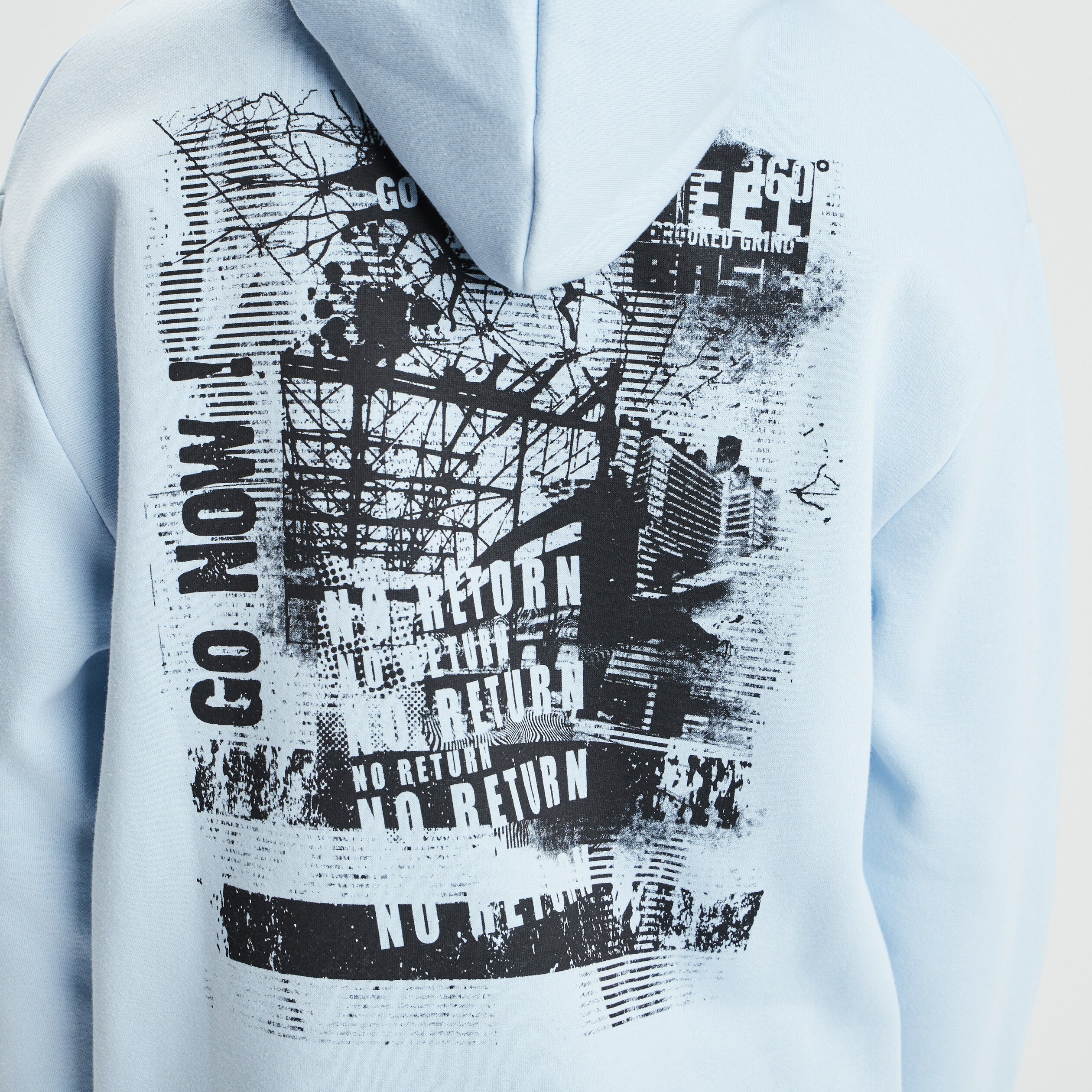 Gilet à capuche hoodie bleu ciel homme | La Halle