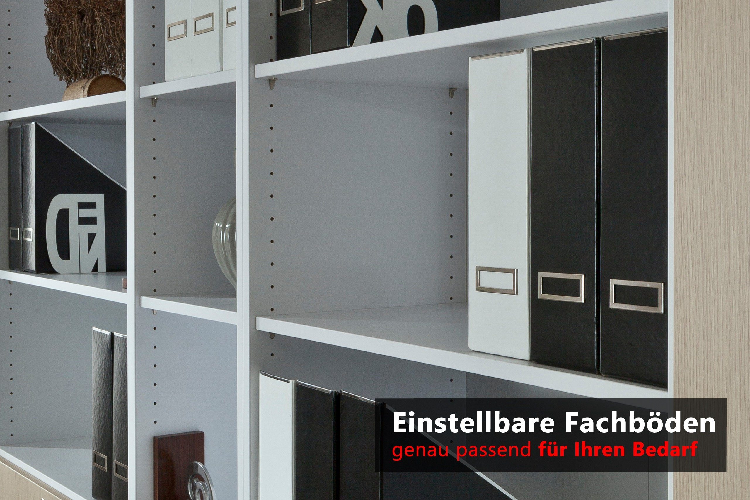 bümö Aktenregal office Aktenregal - 5 Ordnerhöhen, Dekor: Weiß