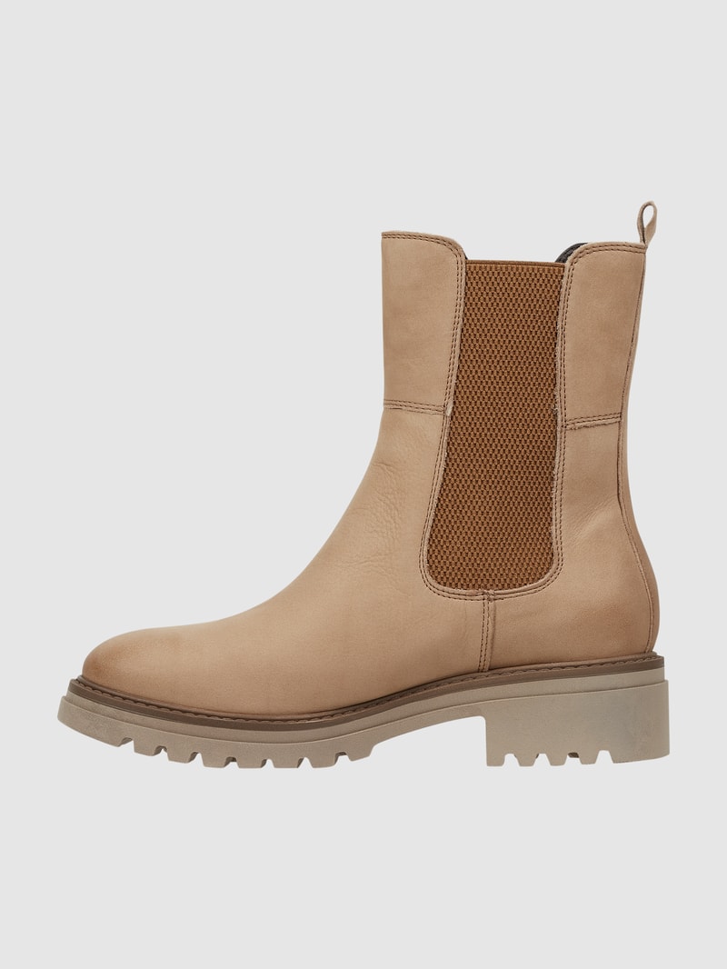 Chelsea Boots aus Leder in taupe
