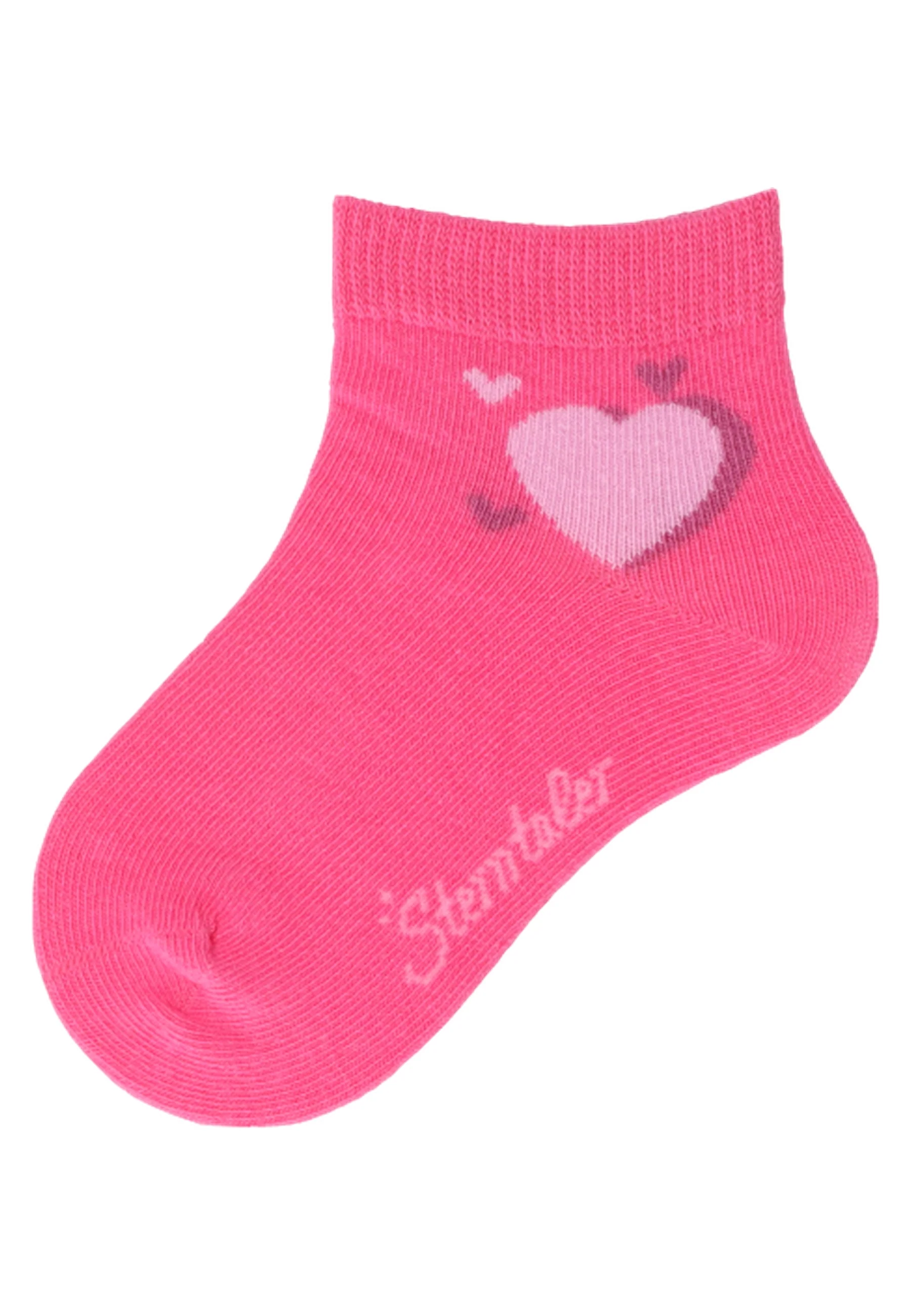 Socken im 3er Pack mit Motiv Herz in versch. Farben