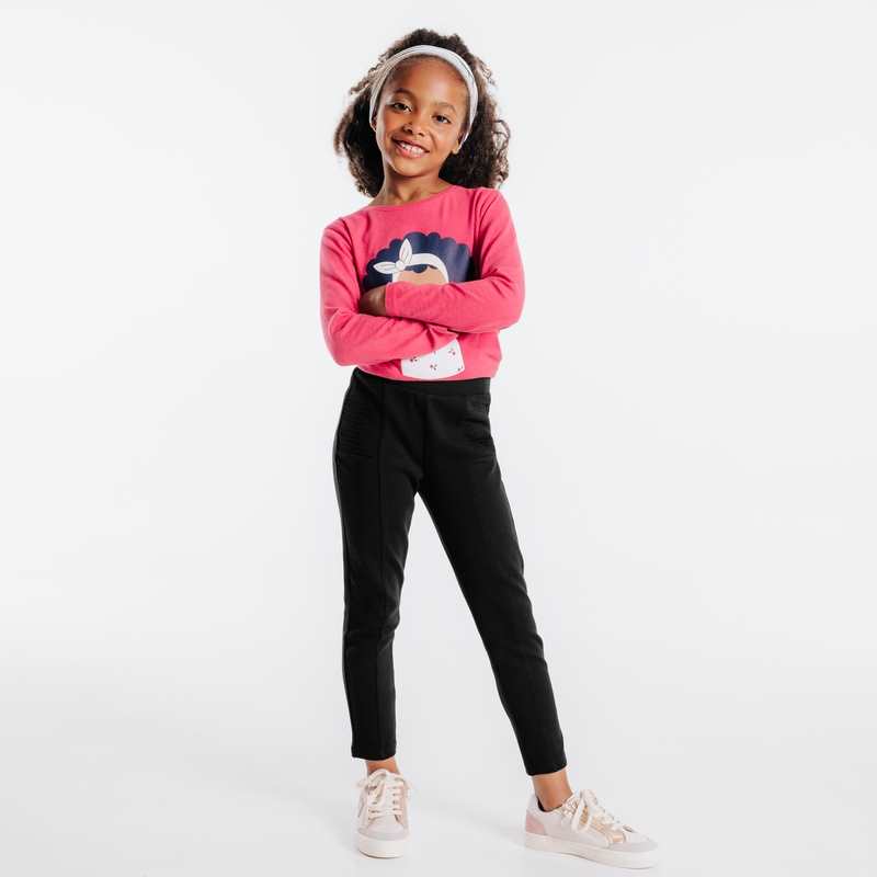 Legging en jersey milano uni noir fille