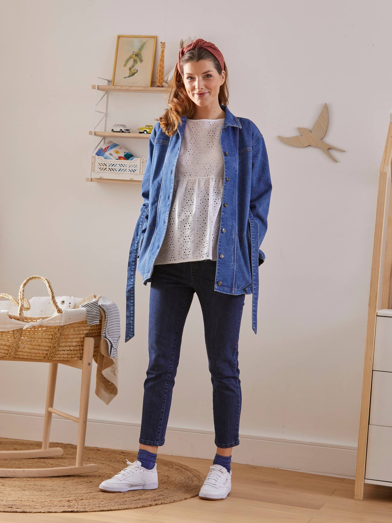 Veste en jean évolutive grossesse et post-grossesse denim