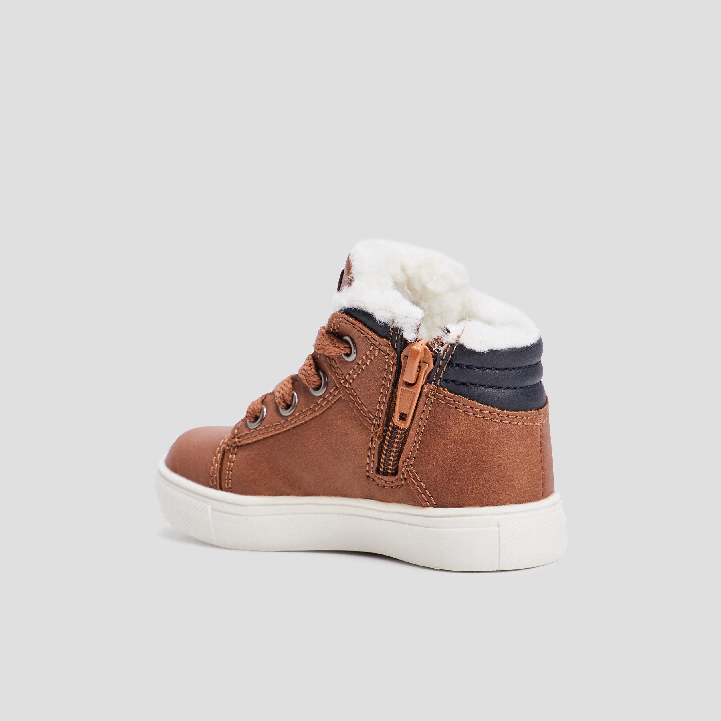 Baskets montantes zippées Creeks marron bébé garçon | La Halle