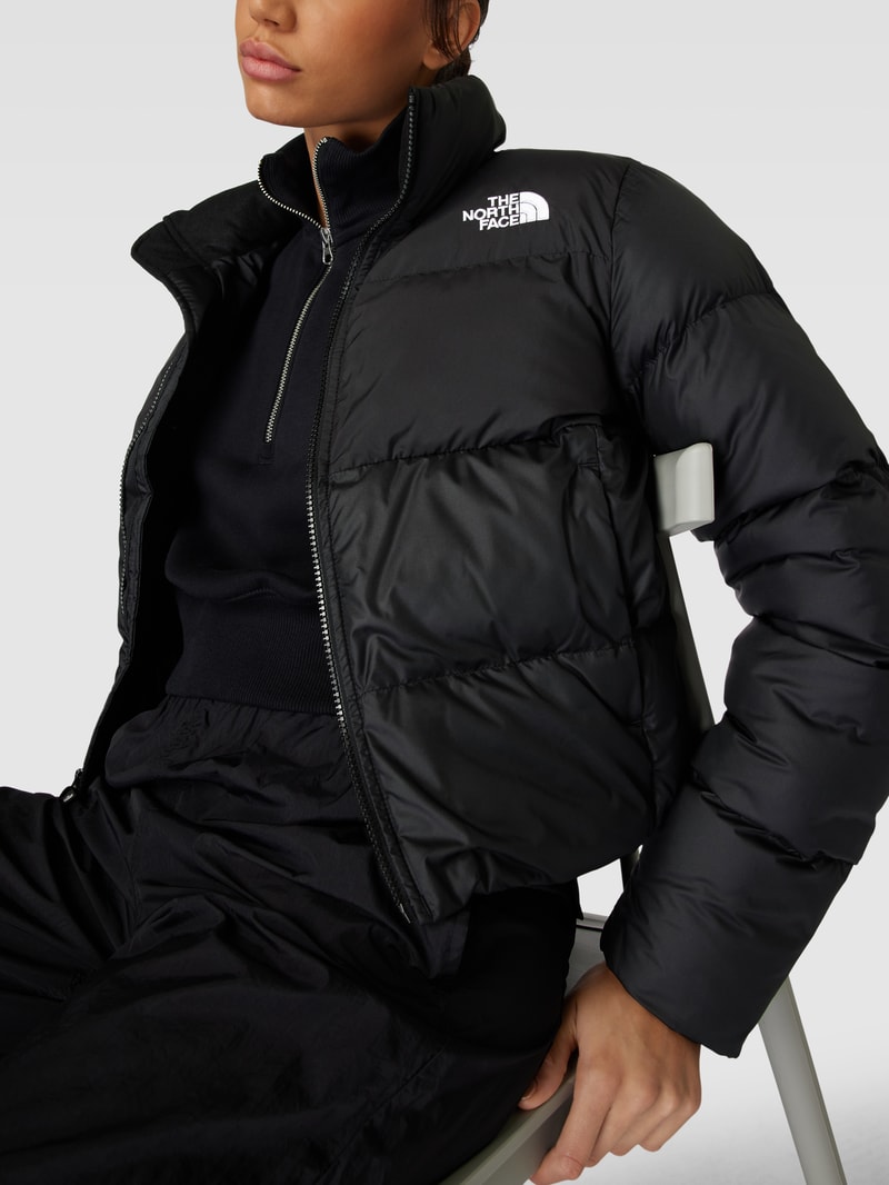 Cropped Steppjacke mit Stehkragen Modell 'Saikuru' in schwarz