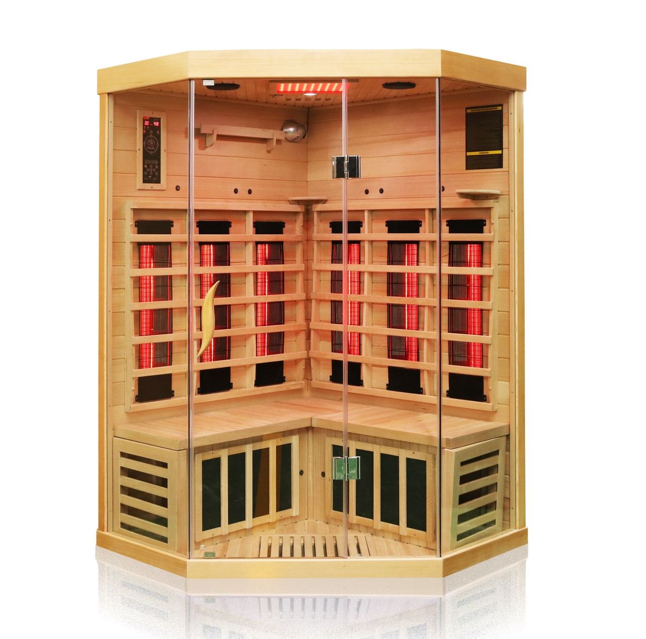 Dewello Infrarotkabine Infrarotsauna BRANDON 120cm x 120cm x 190cm Vollspektrumstrahler