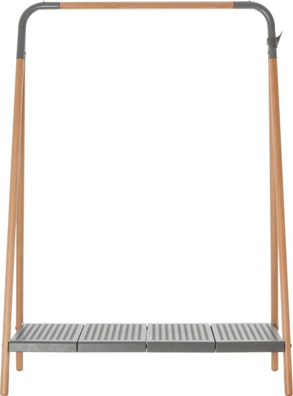 Paperflow Gaderobenständer VBLEND.23.02 1050 x 545 x 1420 mm Grau, Buche
