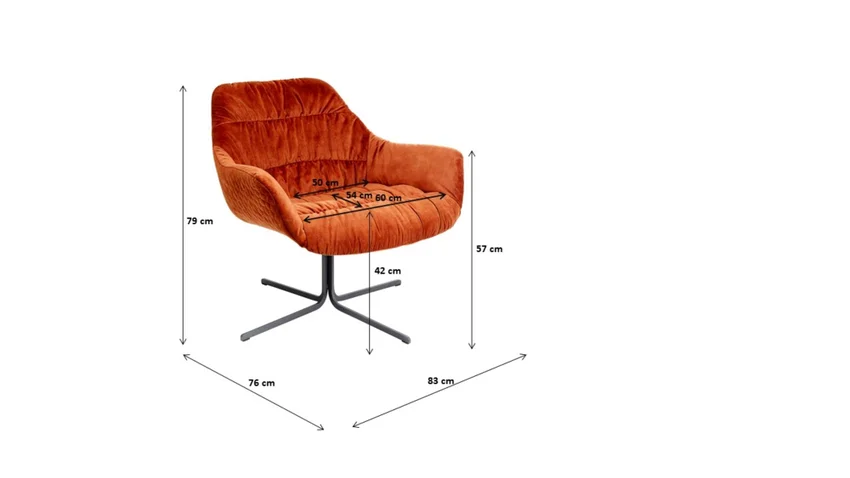 KARE Drehsessel Bristol Gelb