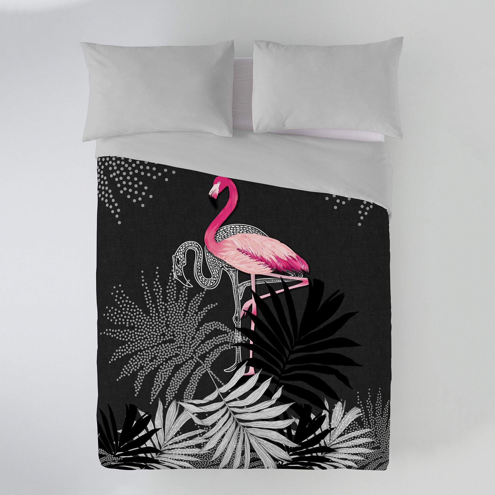 Couette imprimée polyester Flamant Rose 200g/m²