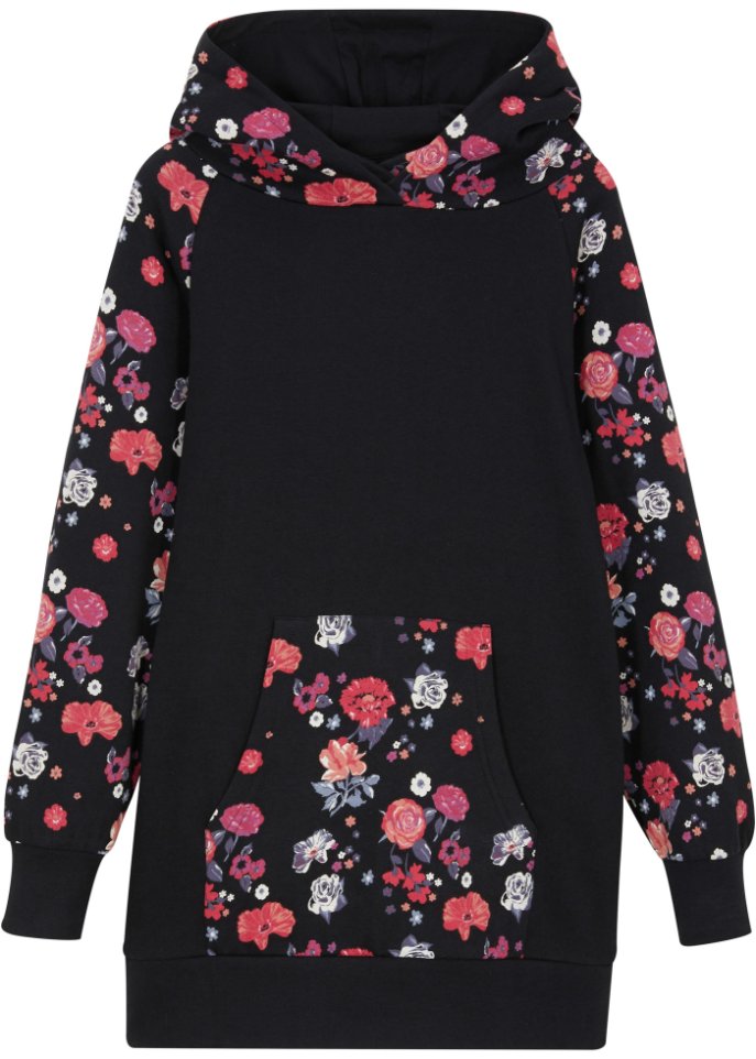 Mädchen Sweatkleid mit Kapuze