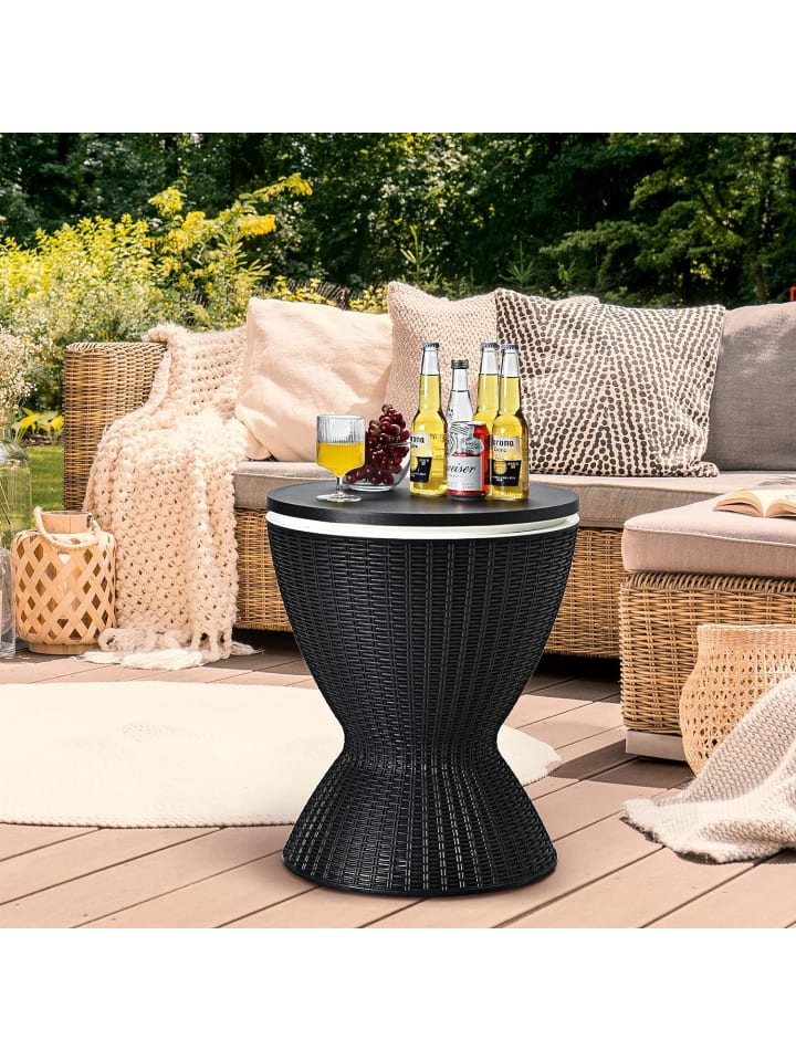 COSTWAY 3 in 1 Beistelltisch Cool Bar 30L in Schwarz günstig kaufen onesize