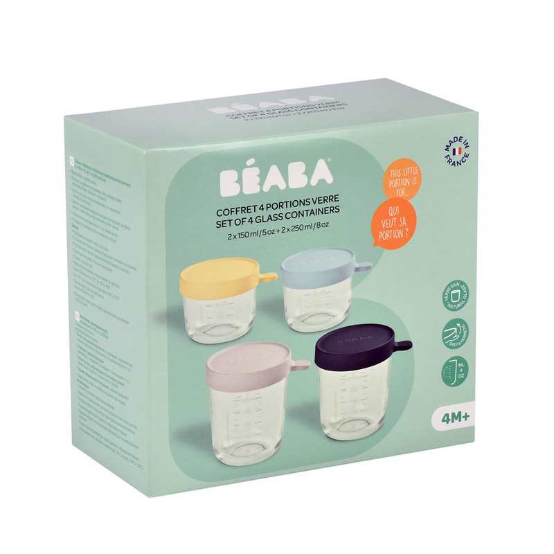 Coffret de 4 portions en verre 150ml/250ml Beaba