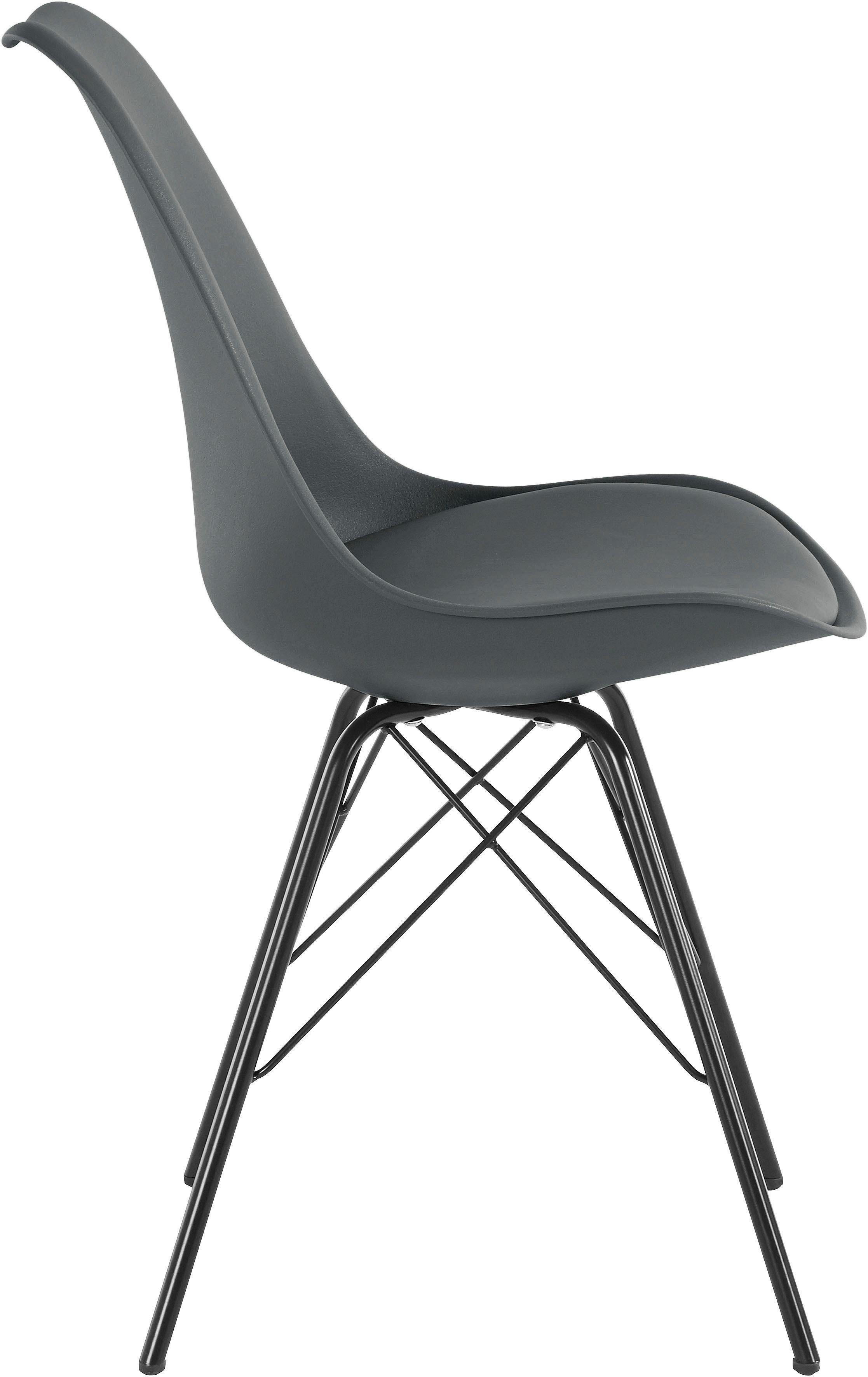 Homexperts 4-Fußstuhl Ursel 01 (Set, 2 St), Sitzschale mit Sitzkissen in Kunstleder