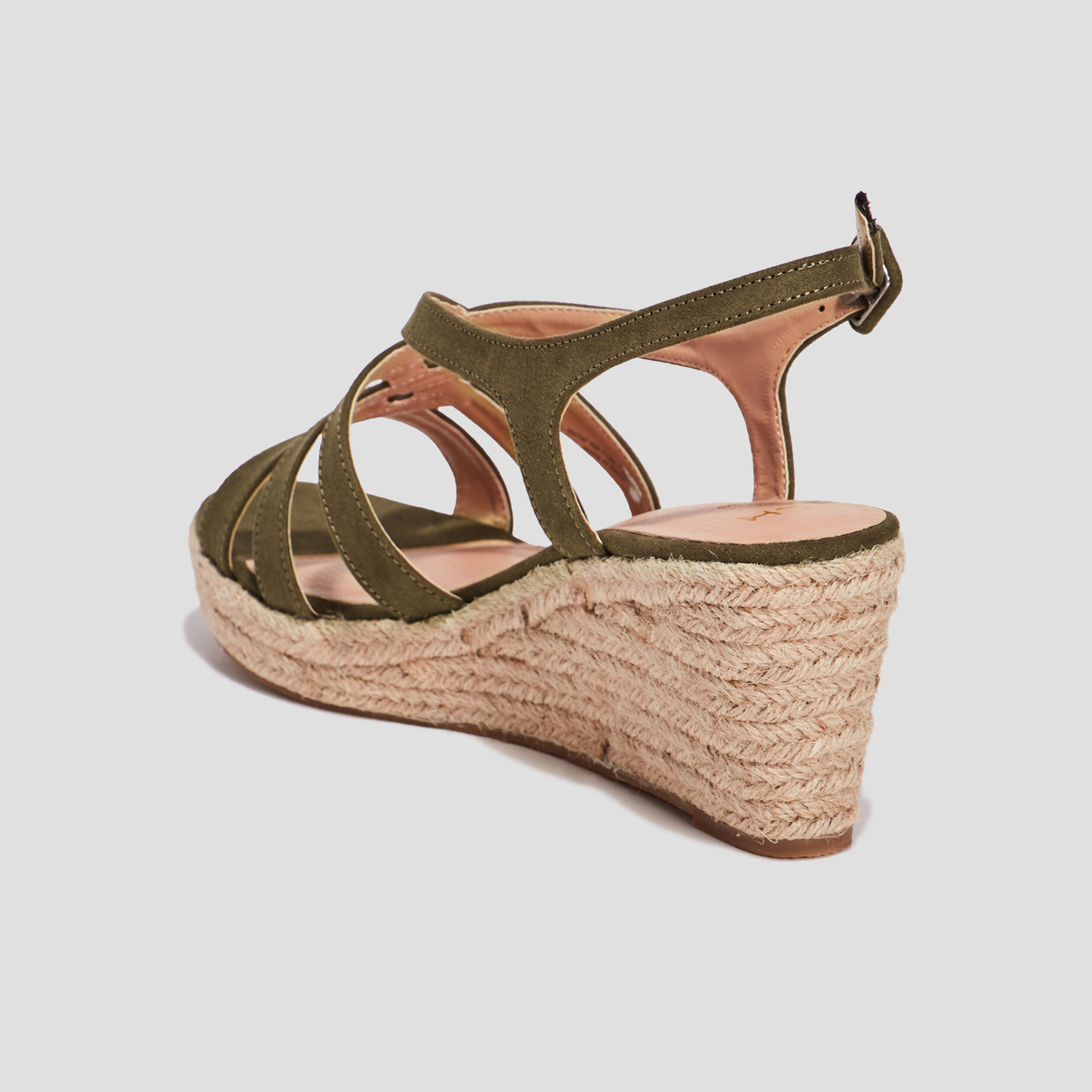 Sandales compensées vert kaki femme | La Halle
