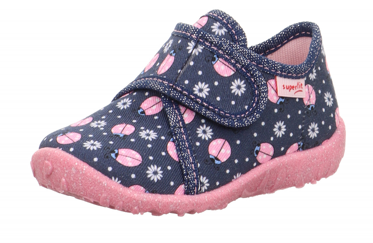 SPOTTY - Blau/MehrfarbigHausschuh mit Klettverschluss
