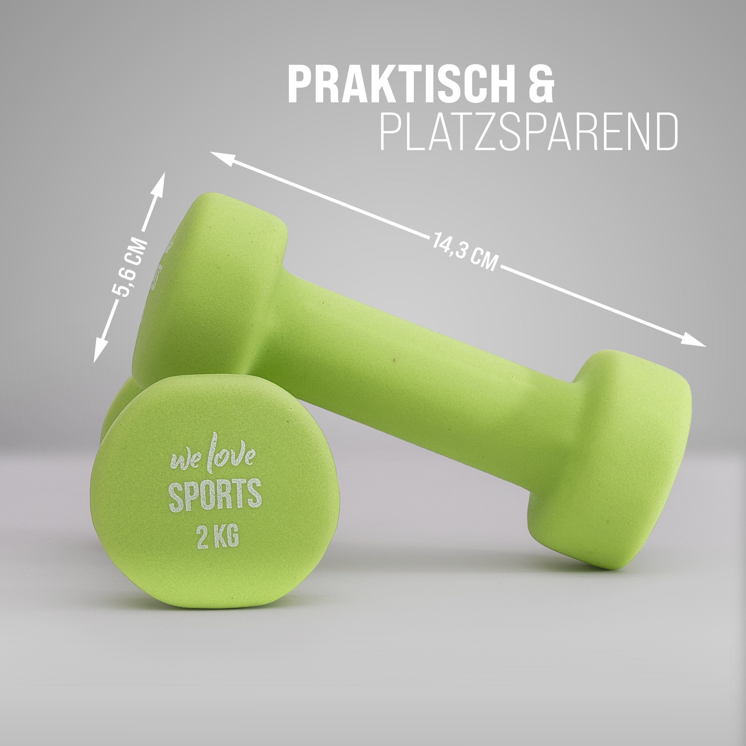 Apollo Hantel-Set Hantel 2er Set Kurzhantel Fitness Hanteln 2 kg bis 10 kg, (2er Set), Rutschfest und robust, für ein effektives Training!