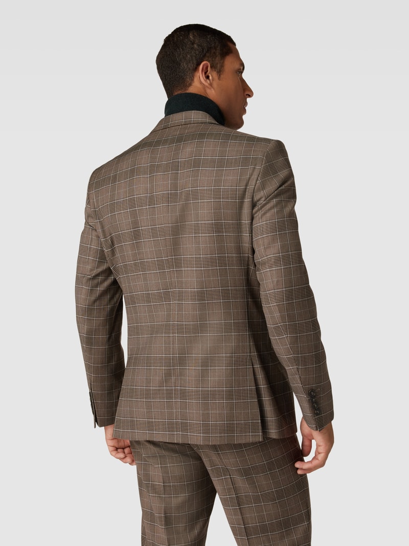 2-Knopf-Sakko mit Tartan-Karo in mittelbraun