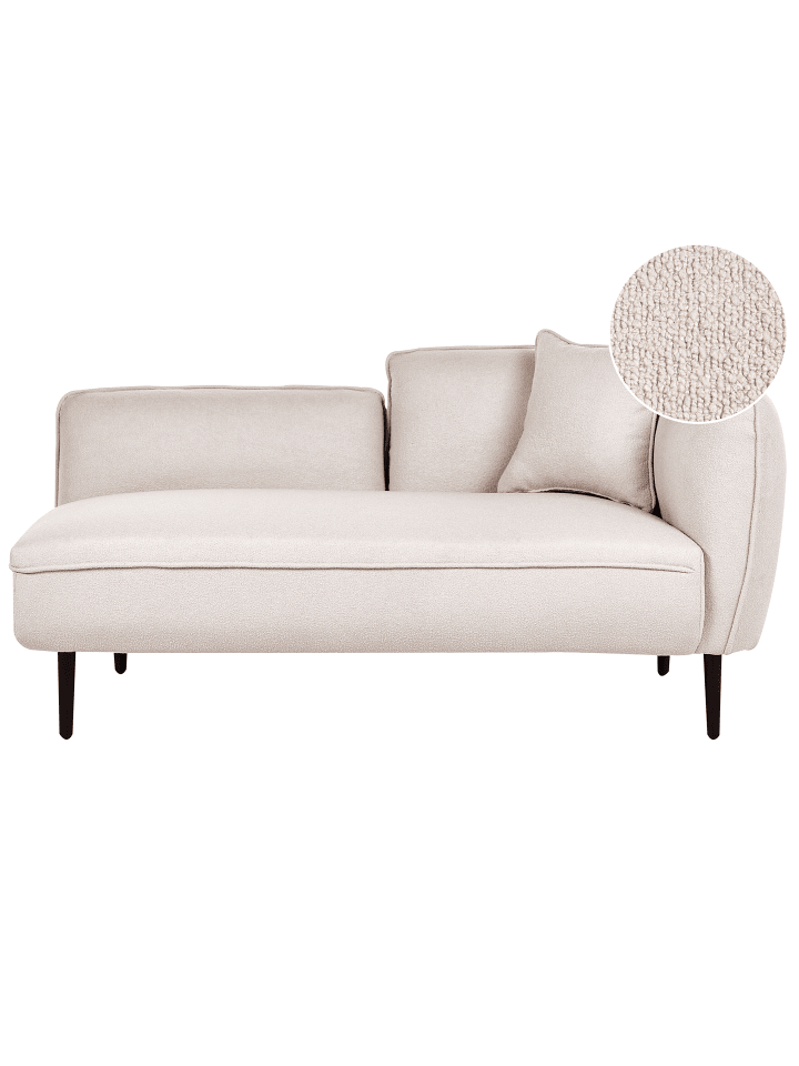 Beliani Chaiselongue CHEVANNES in Beige/Schwarz - (W) 138 x (H) 74 x (L) 77 cm günstig kaufen onesize
