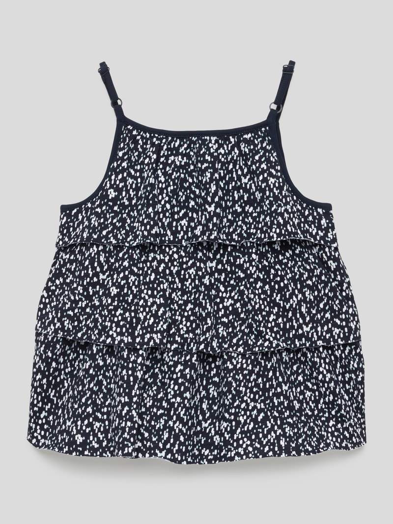 Top mit Allover-Muster in marineblau