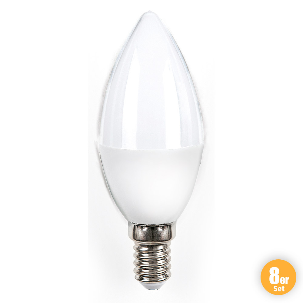 I-Glow LED-Leuchtmittel, Kerze E14 - 8er-Set