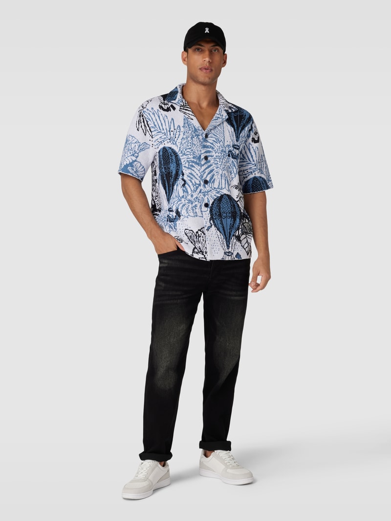Regular Fit Freizeithemd mit Umlegekragen in blau