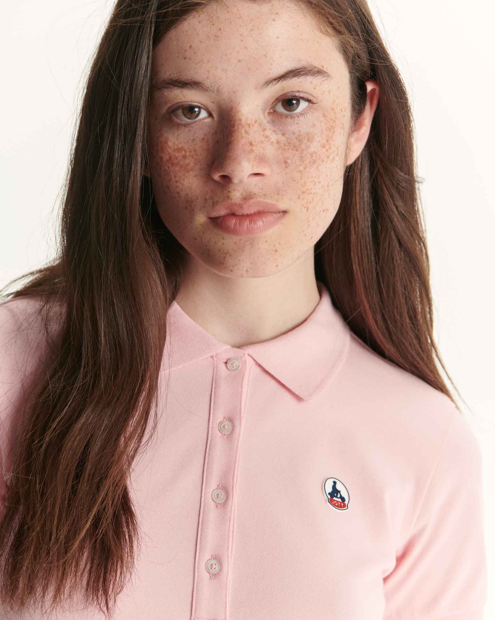 Polo en coton biologique Rose pêche Franca