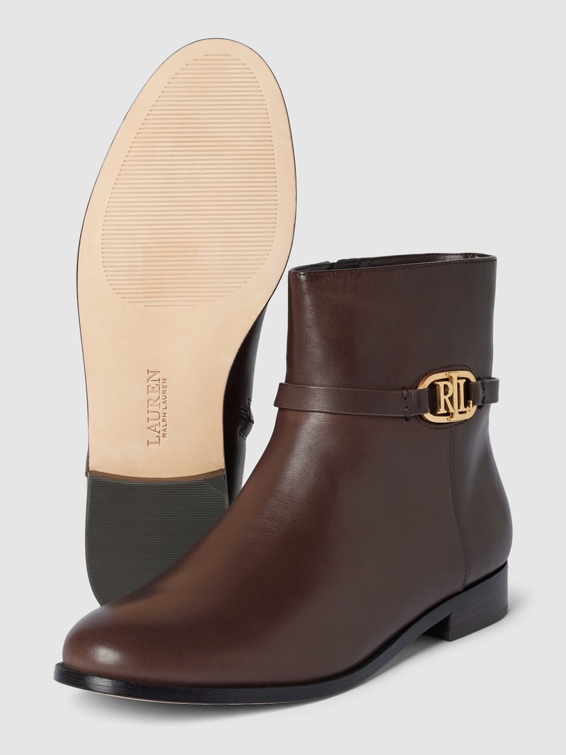 Stiefeletten mit Label-Detail Modell 'BRIELA' in mittelbraun