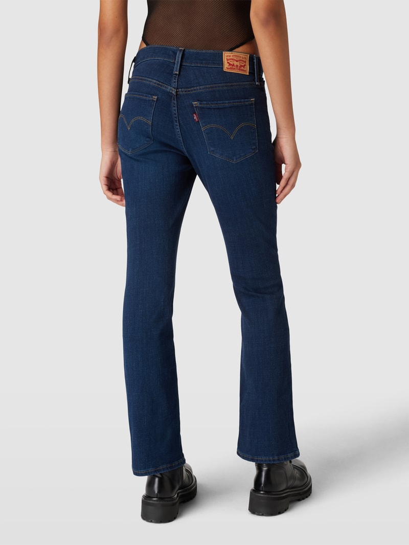 Bootcut Jeans in unifarbenem Design Modell '315™' in marineblau