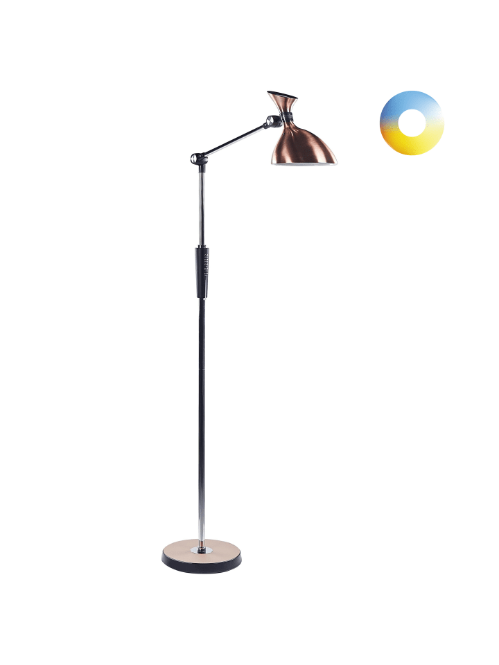 Beliani Stehleuchten ANDROMEDA in Kupfer/Schwarz/Silber - (W) 52 x (H) 169 x (L) 26 cm günstig kaufen onesize