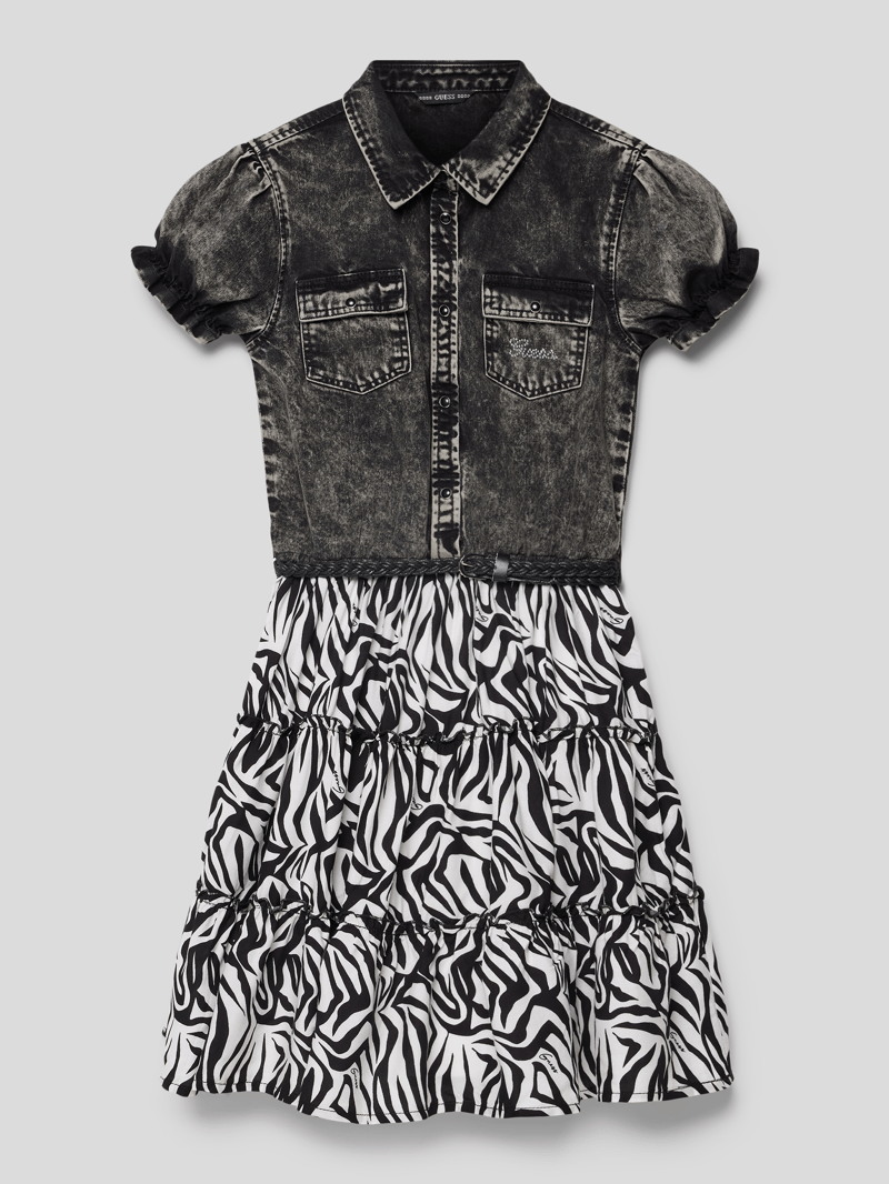 Kleid mit Animal-Print in schwarz
