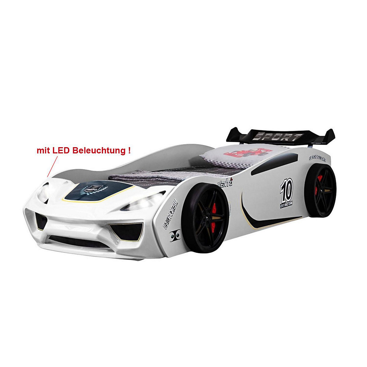 Autobett TURBO V2 im Rennwagen-Design mit Lattenrost
