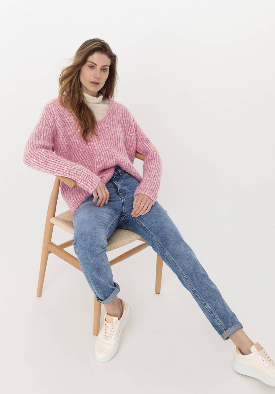 Pullover aus Alpaka mit Bio-Baumwolle
