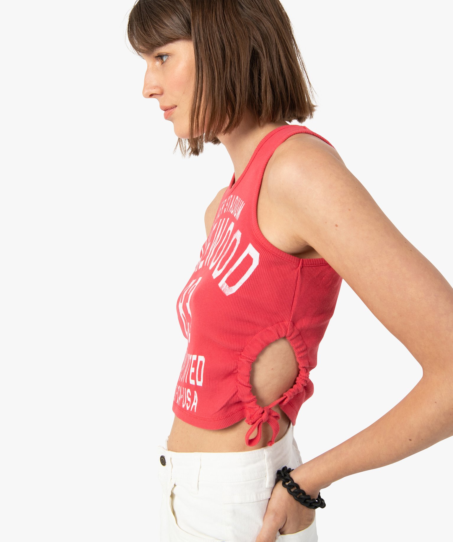 Débardeur femme ouvert sur les ctés – Camps United rouge | GEMO