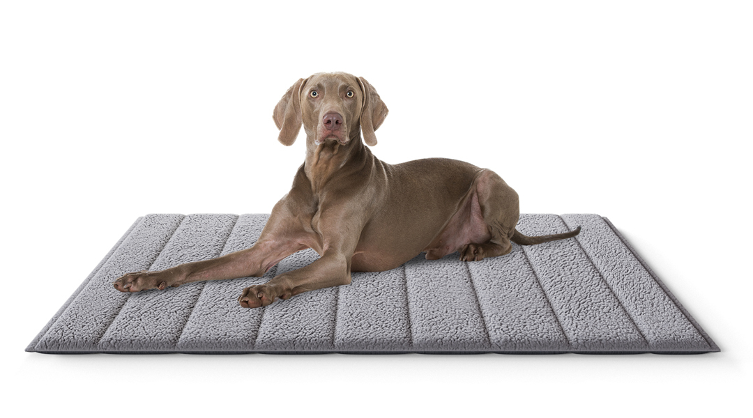 Knuffelwuff Hundematten Knuffelwuff tragbare Reisematte Linea Travel aus Velours grau XXXL
