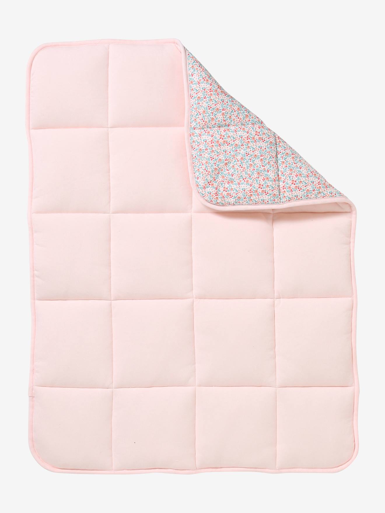 Vertbaudet Baby Spieldecke/ Laufstalleinlage Oeko-Tex - rosa blumenwiese