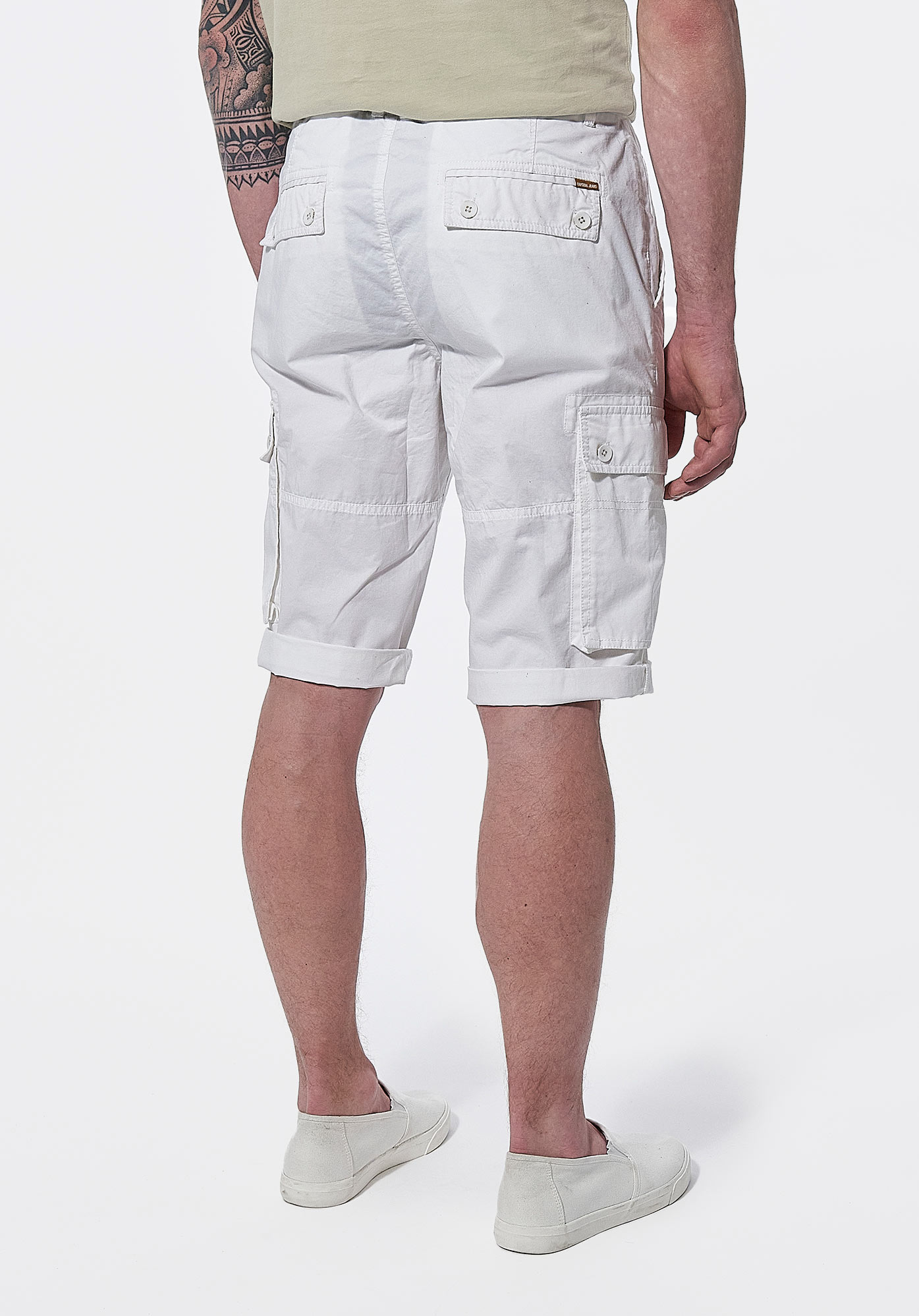 NEPAL  Bermuda cargo blanc Homme en 100% coton